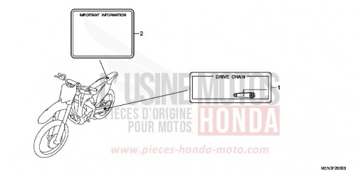 ETICHETTA DI AVVERTIMENTO (CRF450R9/C-U) CRF450R9 di 2009
